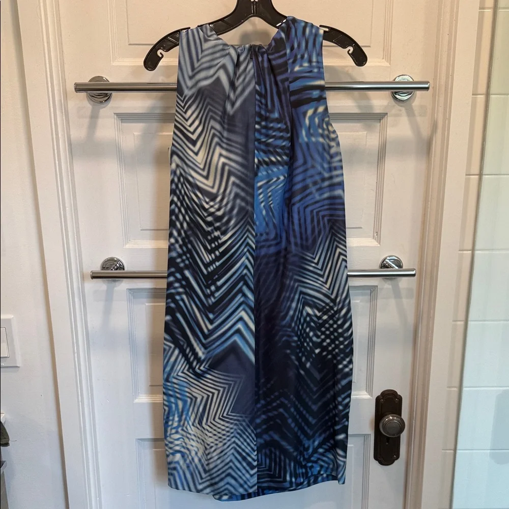 Boss Geometric Blue and Black Midi Dress - Picture 3 of 4